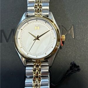 MVMT Rise Watch With 30mm White Face With 2 Tone Bracelet